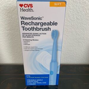 CVS Health WaveSonic Rechargeable Toothbrush - Blue